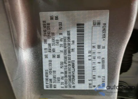 2020 Ford Ranger Xl z USA, uszkodzony, nr VIN 1FTER4FH1LLA86972